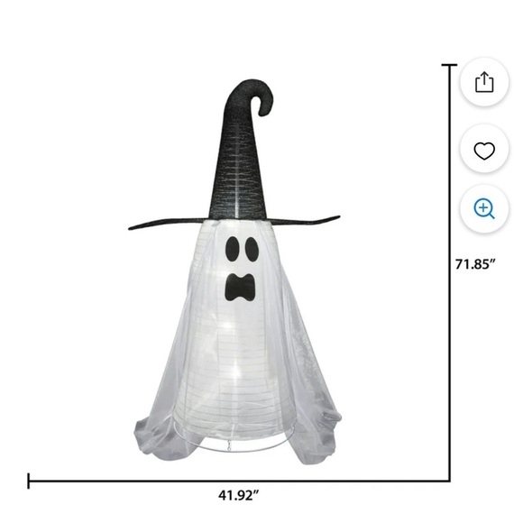 Spooky Moods Halloween Outdoor Ghost Hat 42” x 72” x 27” 8.64 lb Light Up NEW - Picture 4 of 6